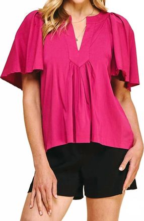 Pinch Design Short Sleeve Oversized Top In Berry