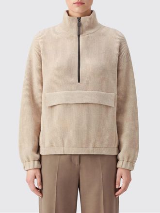 Brunello Cucinelli Long-Sleeved Half-Zip Turtleneck Jumper in Pure Cashmere