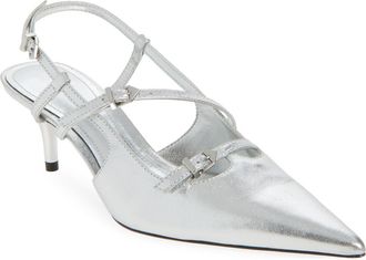 Schutz Stacy Kitten Heel Slingback Pump in Carbone at Nordstrom Rack, Size 8.5