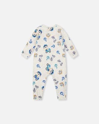 Deux par Deux One-Piece Organic Cotton Pajama Monkey in Beige at Nordstrom, Size 12M