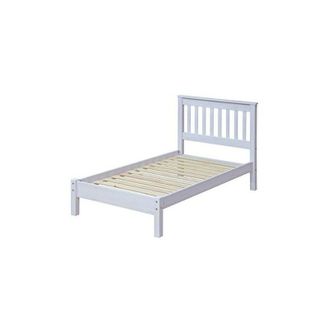 Home Source Industries Home Source - White Corona Pine Single Bed 3ft Solid Wood Low Foot End Bedframe Slatted Base