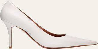 Amina Muaddi 90mm Barbara Leather Pointed-Toe Pumps