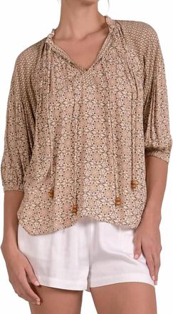 Elan Peasant Top In Natural Boho