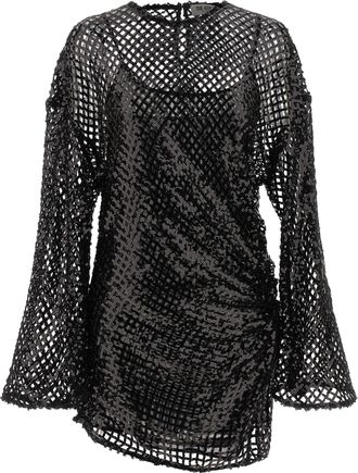 The Attico Black Polyester Short Womens Dress