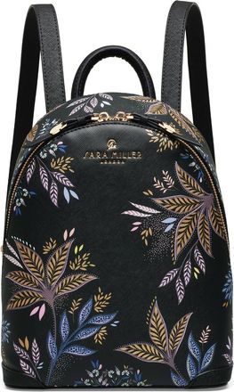 Sara Miller Mini Backpack for Women, Casual Daypack for Daily Use and Travel, Botanic Black