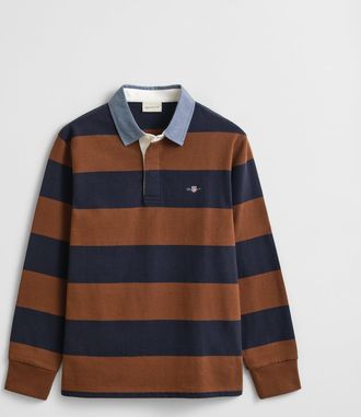 GANT Mens 229 Regular Fit Shirt in Brown Cotton - Size Medium