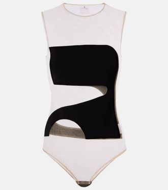 Courr&egrave;ges Courr&egrave;ges Satin and tulle bodysuit