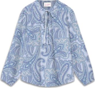 MC2 Saint Barth Zijden Voile Kasjmierprint Damesblouse - Dames - Blouses - Veelkleurig - M - Kasjmier - Overhemden