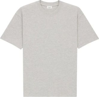 Saint Laurent Tops, Heren, Grijs, S, Katoen, Cassandre Oversize T-Shirt