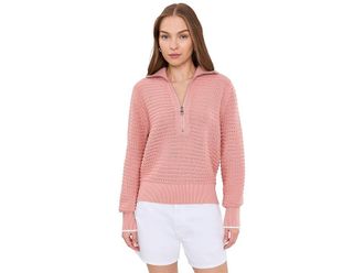 Varley Morwenna 1/2 Zip Knit Womens Sweater Mellow Rose : XXS, Cotton