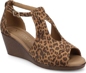 Journee Collection JOURNEE Kedzie Wedge Sandal in Leopard at Nordstrom Rack, Size 9.5 W