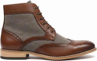 TruClothing Wingtip Brogue Ankle Boots Leather Lined Chukka Dress Shoes
