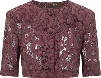 Pinko Maroon Floral Round Neck Jacket