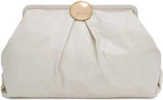 Aim&eacute;e Extra Large Full Circle Frame Clutch in Chalk Crinkle at Nordstrom