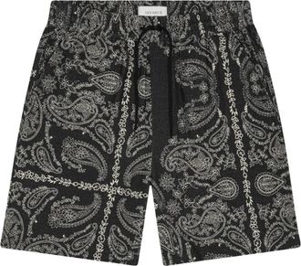 Les Deux Paisley AOP Shorts - Heren - Korte Broeken - Zwart - XS - Katoen - Korte Broeken