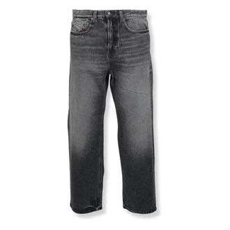 Diesel Straight Fit Jeans, male, Black, W29, Relaxed Jeans 2001 D-Macro 007Db