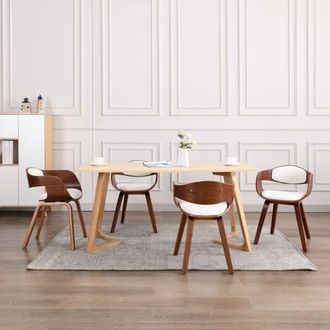 vidaXL Sillas De Comedor 4 Unidades Madera Curvada Y Cuero Sint&eacute;tico Vidaxl