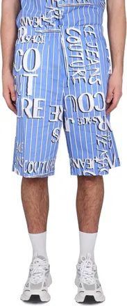 Versace Jeans Couture Blue Graphic Shorts