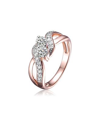 Genevive 18K Rose Gold Vermeil Cz Ring