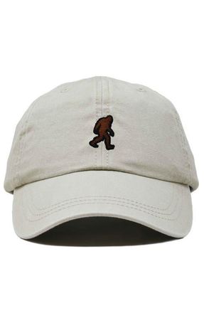 Dalix Sasquatch Embroidered Dad Hat in Washed Stone White at Nordstrom