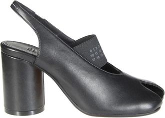 Maison Margiela Anatomic Numeric Slingback - Dames - Sandalen met hakken - Zwart - 38 EU - Leer - Schoenen