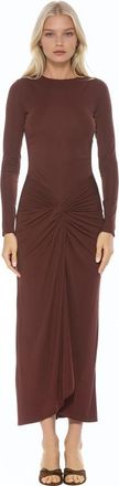 Alexia Admor Revel Long Sleeve Draped Skirt Maxi Dress in Burgundy at Nordstrom, Size X-Small