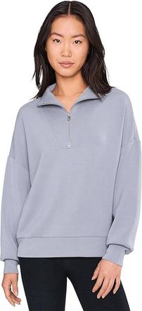 Varley Hawley 1/2 Zip Sweat Womens Clothing Wind Blue : XXS, Polyester/Viscose/Elastane