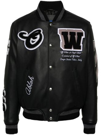 Off-white Bomber con applicazione - Nero