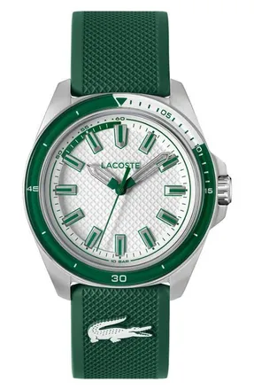 Lacoste Capbreton Silicone Strap Watch, 43mm in White at Nordstrom