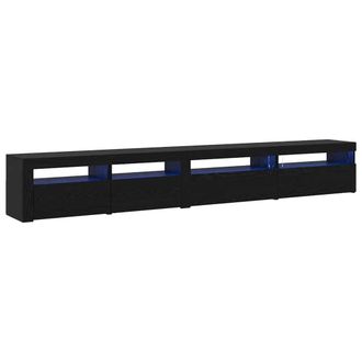 Berkfield Home 3 Piece TV Cabinet Set with LED Lights Black Oak Engineered Wood