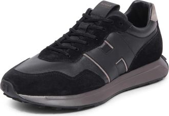 Hogan H601 Allacciato H Patch - Heren - Sneakers - Zwart - 41 EU - Leer - Schoenen