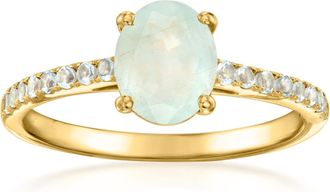 Ross-Simons Aquamarine Birthstone Ring in 18kt Gold Over Sterling