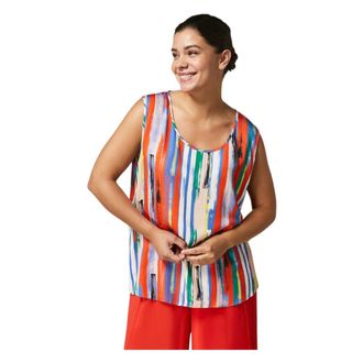 Marina Rinaldi Printed Viscose Satin Top - female - Marina Rinaldi - Blouses - Multicolor - 2XL - Blouses & Shirts