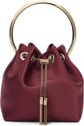 Jimmy Choo London Tassen, Dames, Rood, ONE Size, Satijn, Satin Bon Bon Bag