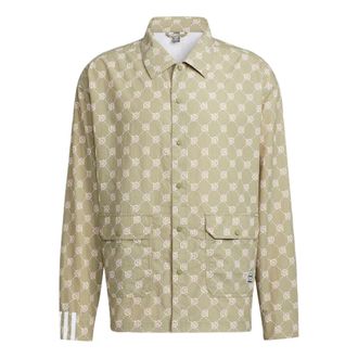adidas Mens adidas neo Full Print Lapel Jacket Autumn Brown HM2039
