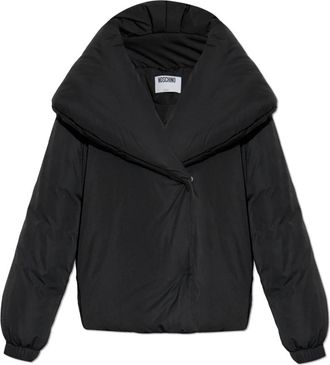 Moschino Ge&iuml;soleerde jas met brede kraag - Dames - Winterjassen - Zwart - XS - Leer - Jassen