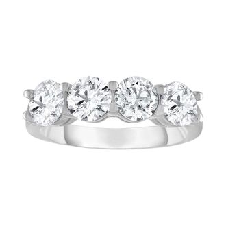 Diana M. Jewels Platinum lab grown round diamond four stone wedding band weighing 3.50 cts tw