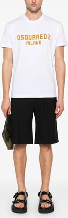 Dsquared2 Unisex Flocked Logo T-Shirt in White