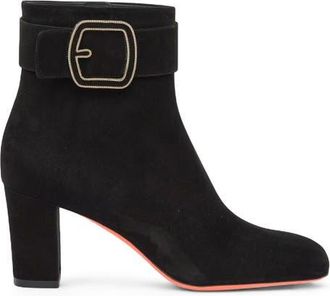 Santoni Suede Ankle Boots in Black at Nordstrom, Size 10.5