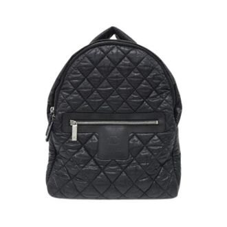 Chanel Vintage Backpacks, unisex, Black, ONE SIZE, Pre-owned Nylon chanel-bags