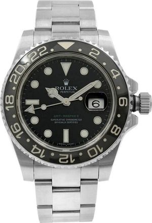 Rolex Pre-owned Rolex GMT-Master II GMT Automatic Chronometer Black Dial Mens Watch 116710LN