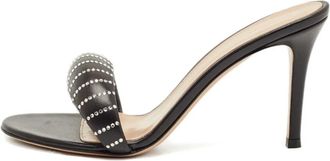 Gianvito Rossi Sandali Bijoux in pelle con cristalli - Nero