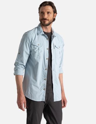 Craghoppers Mens Craghoppers Mens Adventure III Nosilife Long-Sleeved Shirt - Blue - Size: 40/Regular