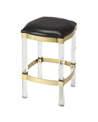 Butler Specialty Company Jordan Acrylic & Black Leather Counter Stool