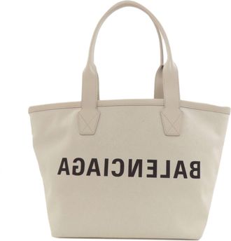 Balenciaga White Canvas Tote Bag (Pre-Owned)