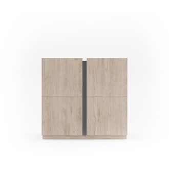 HERDASA Zapatero 516 De La Colecci&oacute;n New York, En Roble Y Detalle Grafito