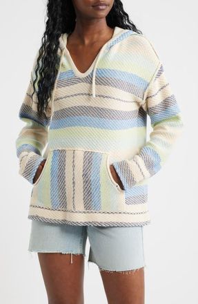 Rip Curl Revival Stripe Knit Poncho in Blue at Nordstrom, Size Xx-Small