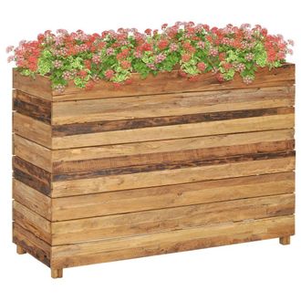 Berkfield Home Raised Bed 100x40x72 cm Solid Wood Teak & Steel in Brown | Size: 100 x 40 x 72 cm
