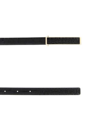 Tom Ford Crocodile-Embossed Calf Belt - Black