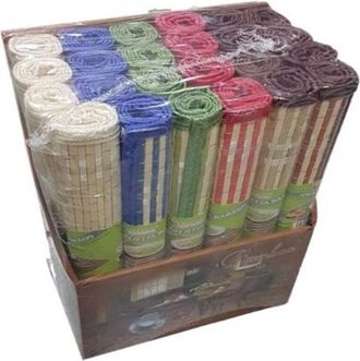 Trade Shop Trade Shop - Set 24 Pezzi Tovaglie Tovagliette Colazione In Legno Bamb&ugrave; Americane Colorate